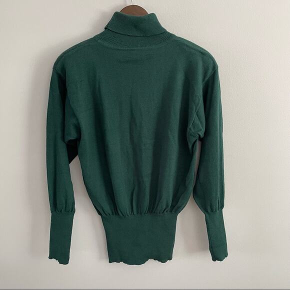 Bogner | Vintage Women’s Hunter Green Turtleneck Wool Sweater Pullover Hong Kong - Picture 4 of 8